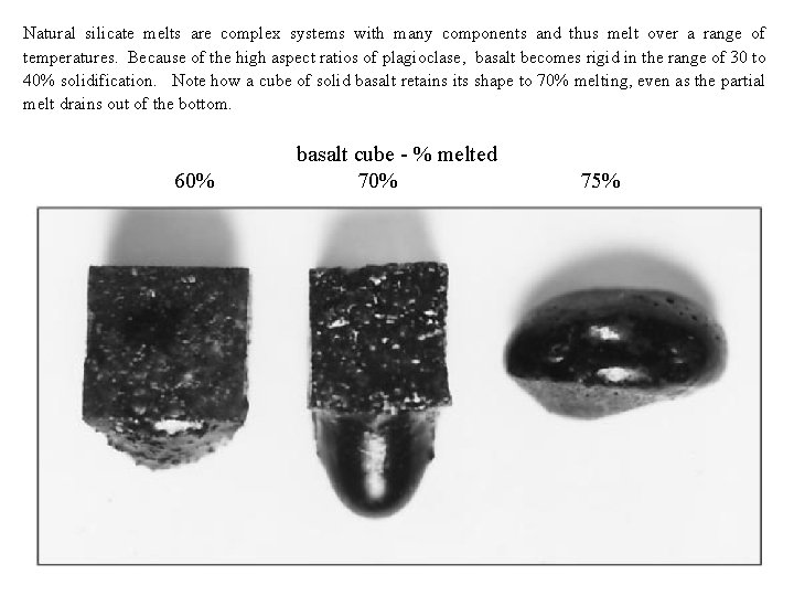 Natural silicate melts are complex systems with many components and thus melt over a