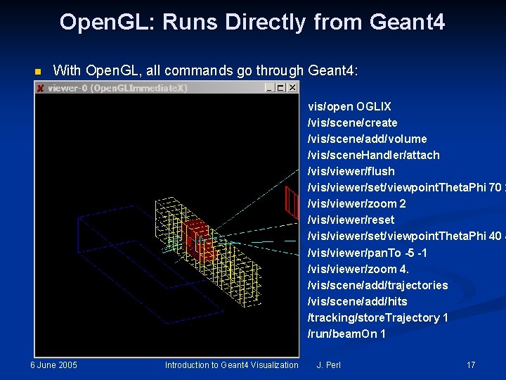 Open. GL: Runs Directly from Geant 4 n With Open. GL, all commands go Open. GL: Runs Directly from Geant 4 n With Open. GL, all commands go