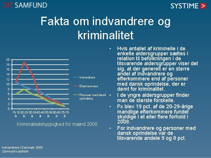 Fakta om indvandrere og kriminalitet • 20 18 16 14 Indvandrere 12 10 Efterkommere