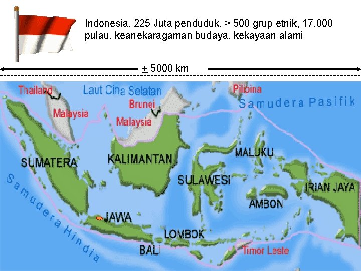 Indonesia, 225 Juta penduduk, > 500 grup etnik, 17. 000 pulau, keanekaragaman budaya, kekayaan