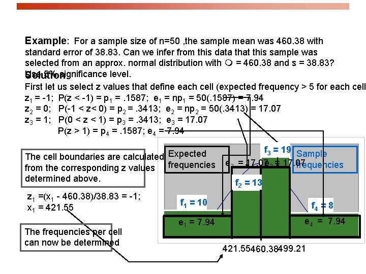 Example: For a sample size of n=50 , the sample mean was 460. 38