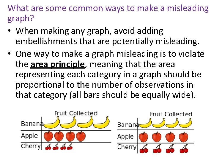What are some common ways to make a misleading graph? • When making any