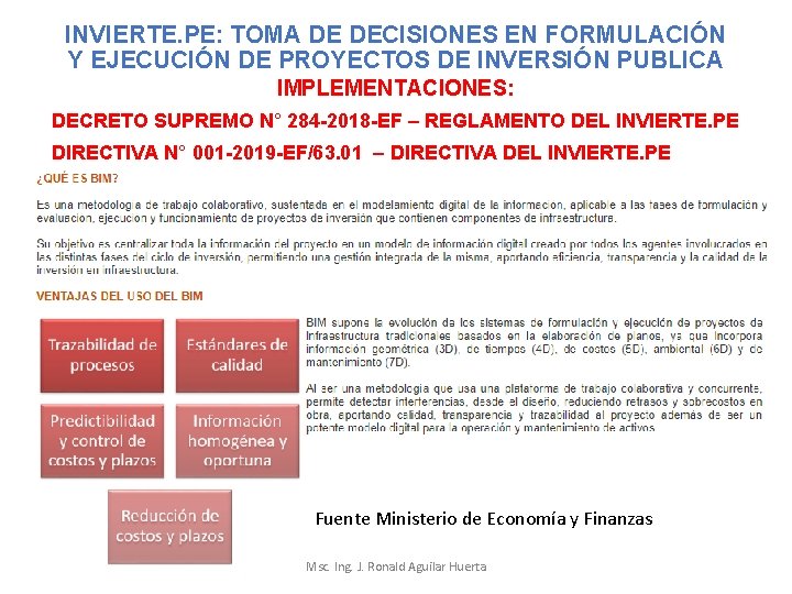 INVIERTE. PE: TOMA DE DECISIONES EN FORMULACIÓN Y EJECUCIÓN DE PROYECTOS DE INVERSIÓN PUBLICA