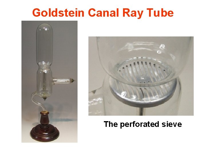 Goldstein Canal Ray Tube The perforated sieve 