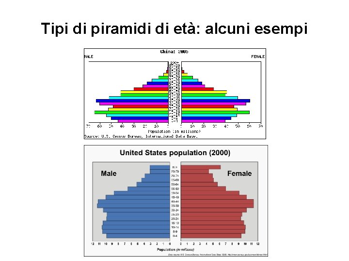 Tipi di piramidi di età: alcuni esempi 