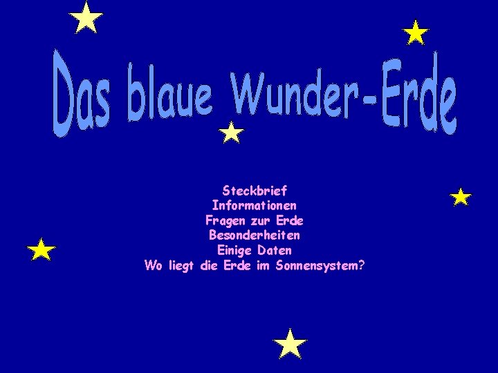 Steckbrief Informationen Fragen zur Erde Besonderheiten Einige Daten Wo liegt die Erde im Sonnensystem?