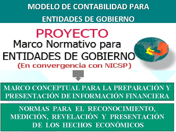 MODELO DE CONTABILIDAD PARA ENTIDADES DE GOBIERNO MARCO CONCEPTUAL PARA LA PREPARACIÓN Y PRESENTACIÓN