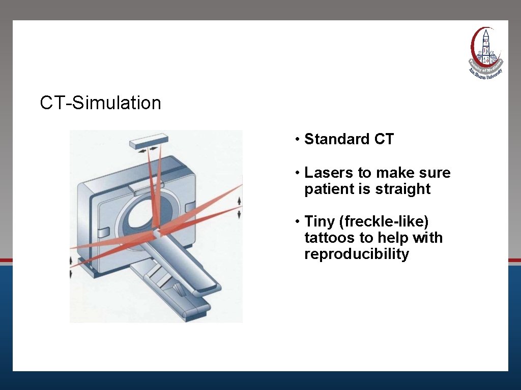 What is the Process of Radiation? CT-Simulation • Standard CT • Lasers to make