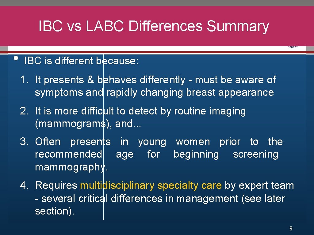IBC vs LABC Differences Summary Click to edit Master title style • • IBC