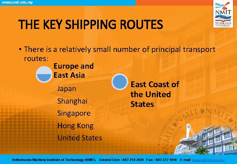 www. nmit. edu. my THE KEY SHIPPING ROUTES • There is a relatively small