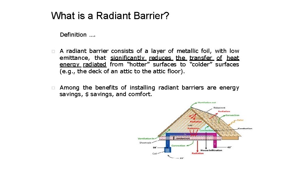What is a Radiant Barrier? Definition …. p A radiant barrier consists of a