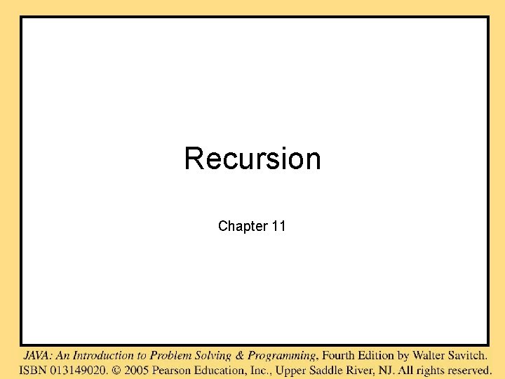 Recursion Chapter 11 