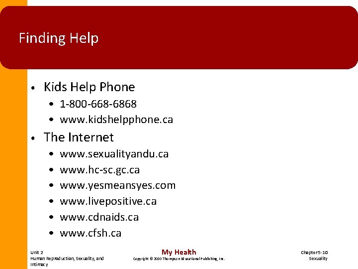 Finding Help • Kids Help Phone • 1 -800 -668 -6868 • www. kidshelpphone. Finding Help • Kids Help Phone • 1 -800 -668 -6868 • www. kidshelpphone.