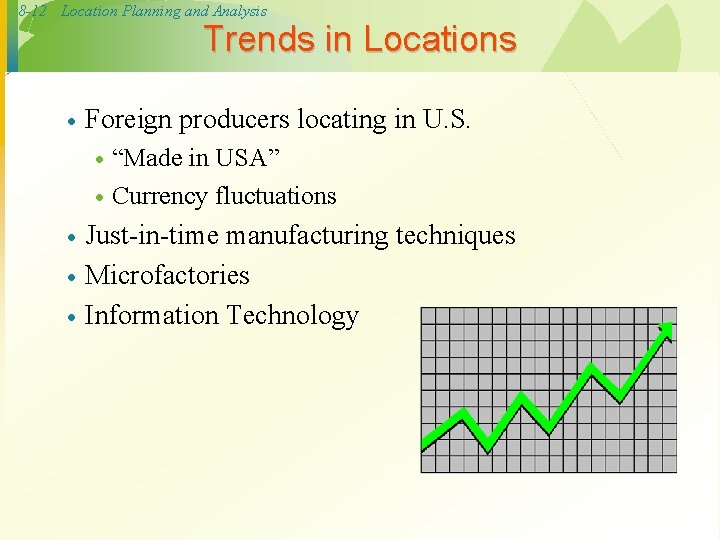 8 -12 Location Planning and Analysis Trends in Locations · Foreign producers locating in 8 -12 Location Planning and Analysis Trends in Locations · Foreign producers locating in