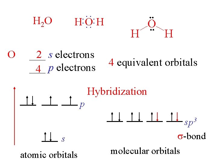 H: O: H O : : H 2 O ___ 2 s electrons ___