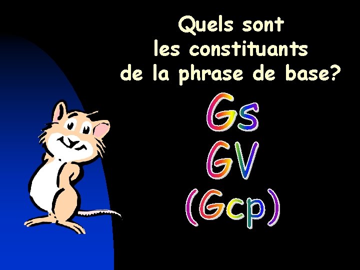 Quels sont les constituants de la phrase de base? 