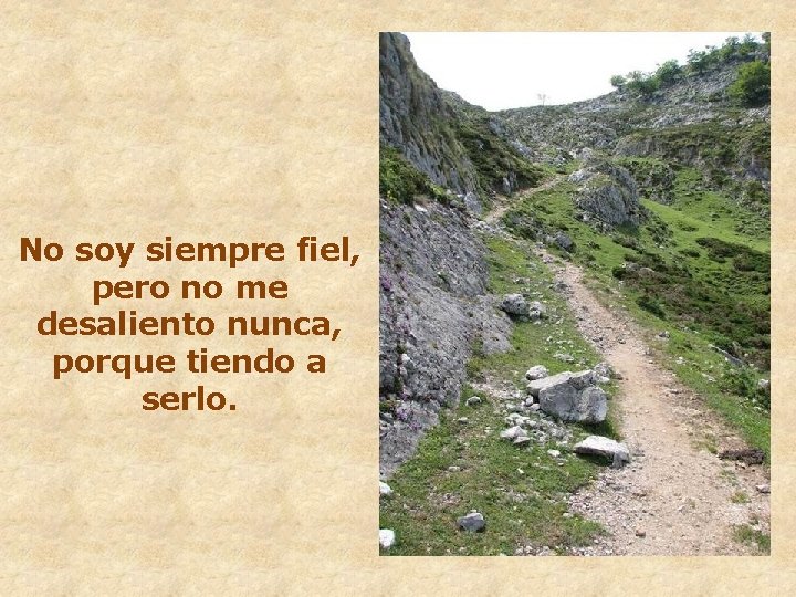 No soy siempre fiel, pero no me desaliento nunca, porque tiendo a serlo. 