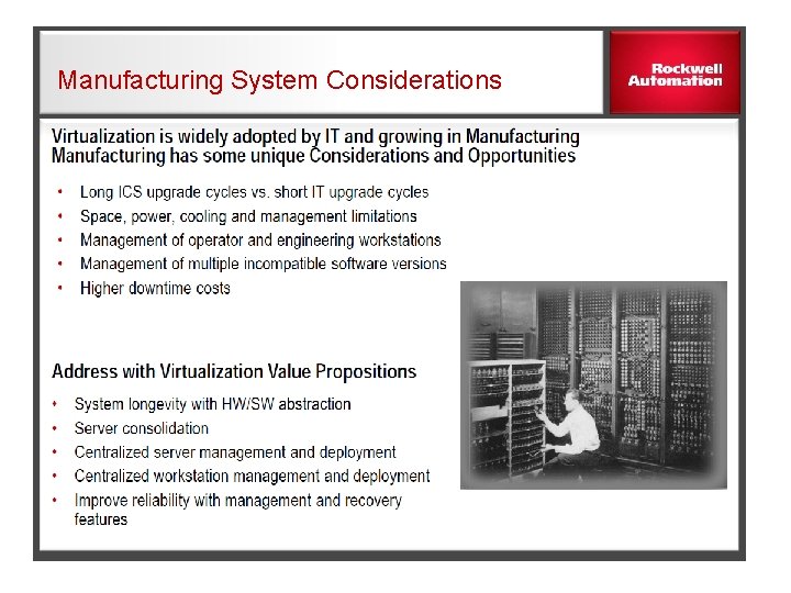 Manufacturing System Considerations 