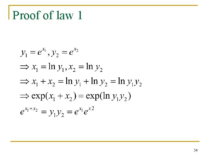 Proof of law 1 54 