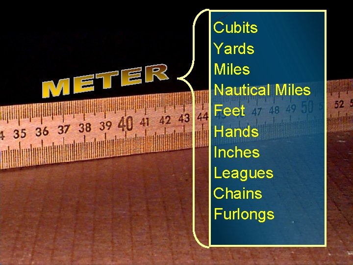 Cubits Yards Miles Nautical Miles Feet Hands Inches Leagues Chains Furlongs Cubits Yards Miles Nautical Miles Feet Hands Inches Leagues Chains Furlongs