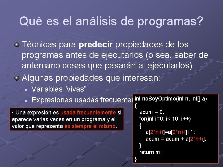 Qué es el análisis de programas? Técnicas para predecir propiedades de los programas antes