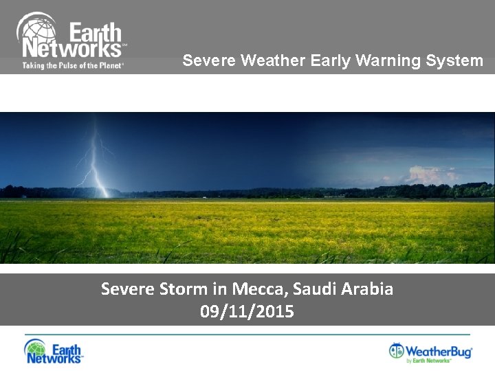 Severe Weather Early Warning System Severe Storm in Mecca, Saudi Arabia 09/11/2015 