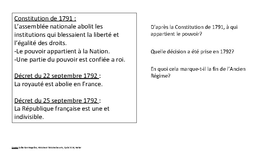 Constitution de 1791 : L’assemblée nationale abolit les institutions qui blessaient la liberté et