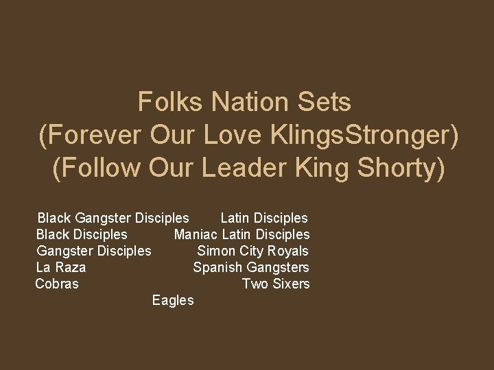 Folks Nation Sets (Forever Our Love Klings. Stronger) (Follow Our Leader King Shorty) Black