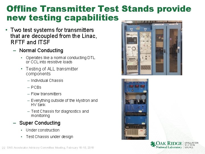 Offline Transmitter Test Stands provide new testing capabilities • Two test systems for transmitters