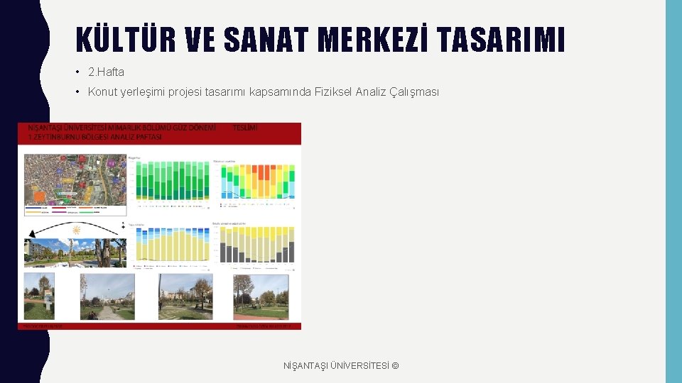 KÜLTÜR VE SANAT MERKEZİ TASARIMI • 2. Hafta • Konut yerleşimi projesi tasarımı kapsamında