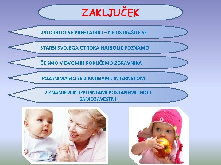 ZAKLJUČEK VSI OTROCI SE PREHLADIJO – NE USTRAŠITE SE STARŠI SVOJEGA OTROKA NAJBOLJE POZNAMO