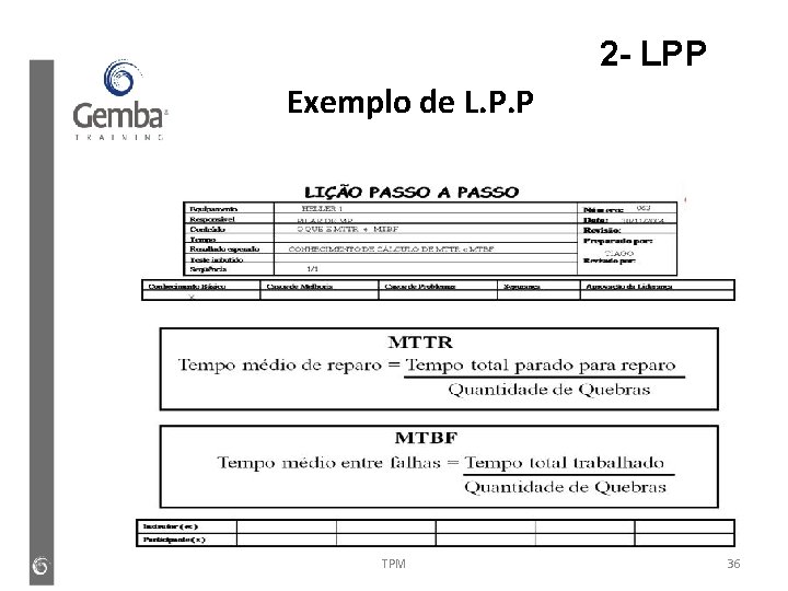 2 - LPP Exemplo de L. P. P TPM 36 2 - LPP Exemplo de L. P. P TPM 36