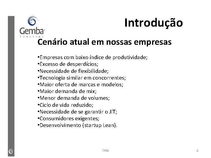 Introdução Cenário atual em nossas empresas • Empresas com baixo índice de produtividade; • Introdução Cenário atual em nossas empresas • Empresas com baixo índice de produtividade; •