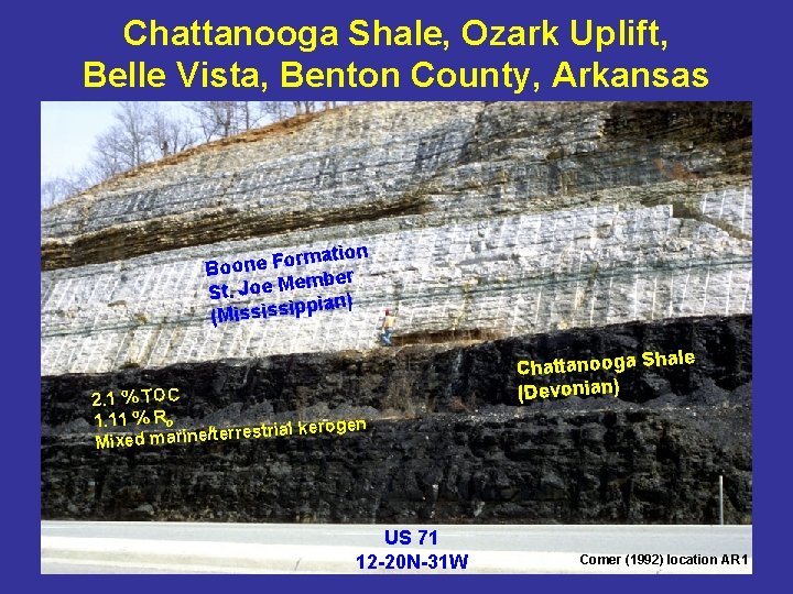Chattanooga Shale, Ozark Uplift, Belle Vista, Benton County, Arkansas ation m r o F Chattanooga Shale, Ozark Uplift, Belle Vista, Benton County, Arkansas ation m r o F