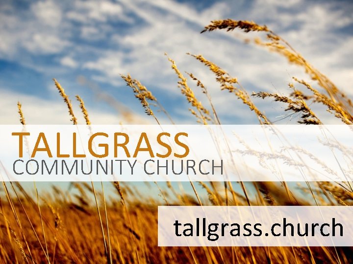 TALLGRASS COMMUNITY CHURCH tallgrass. church 