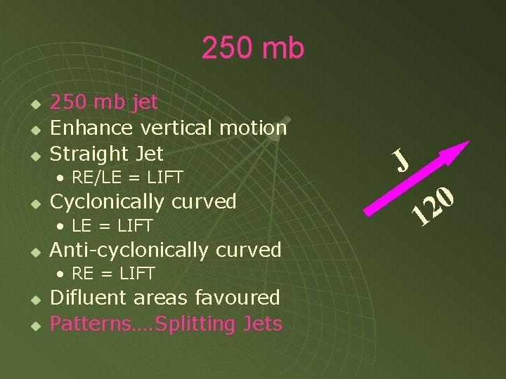 250 mb u u u 250 mb jet Enhance vertical motion Straight Jet •