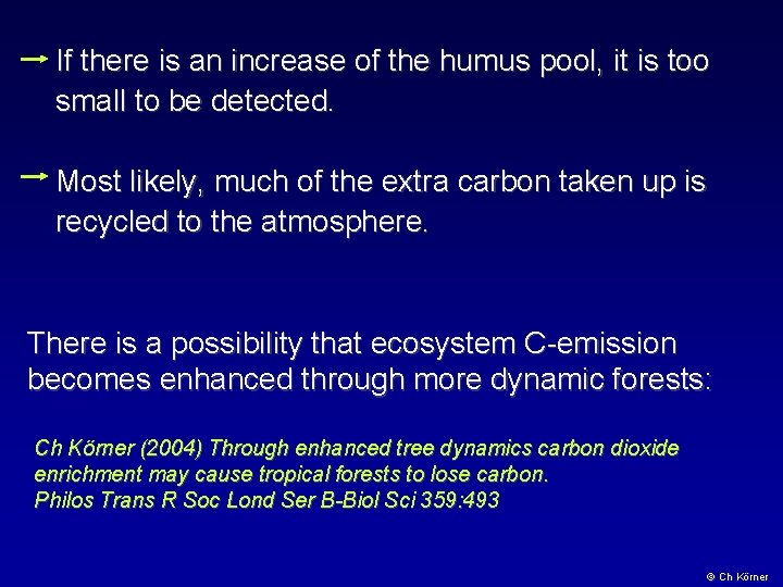 If there is an increase of the humus pool, it is too small to If there is an increase of the humus pool, it is too small to