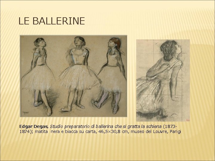 LE BALLERINE Edgar Degas, Studio preparatorio di ballerina che si gratta la schiena (18731874);