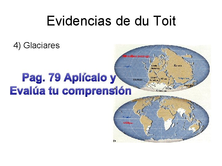 Evidencias de du Toit 4) Glaciares Pag. 79 Aplícalo y Evalúa tu comprensión 
