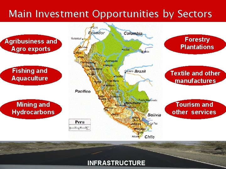 Main Investment Opportunities by Sectors Forestry Plantations Agribusiness and Agro exports Fishing and Aquaculture