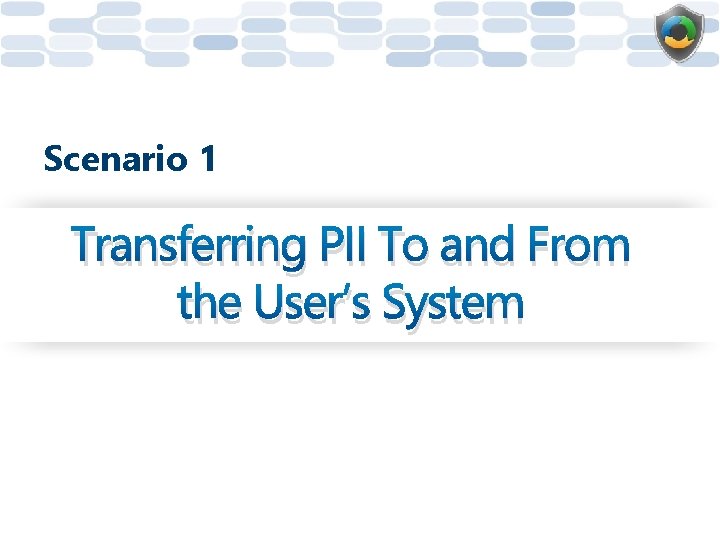 Scenario 1 Transferring PII To and From the User’s System 