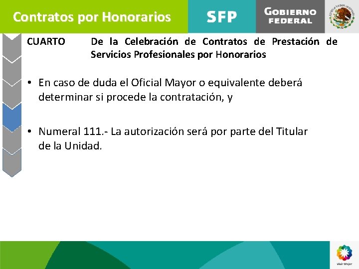 Contratos por Honorarios CUARTO De la Celebración de Contratos de Prestación de Servicios Profesionales