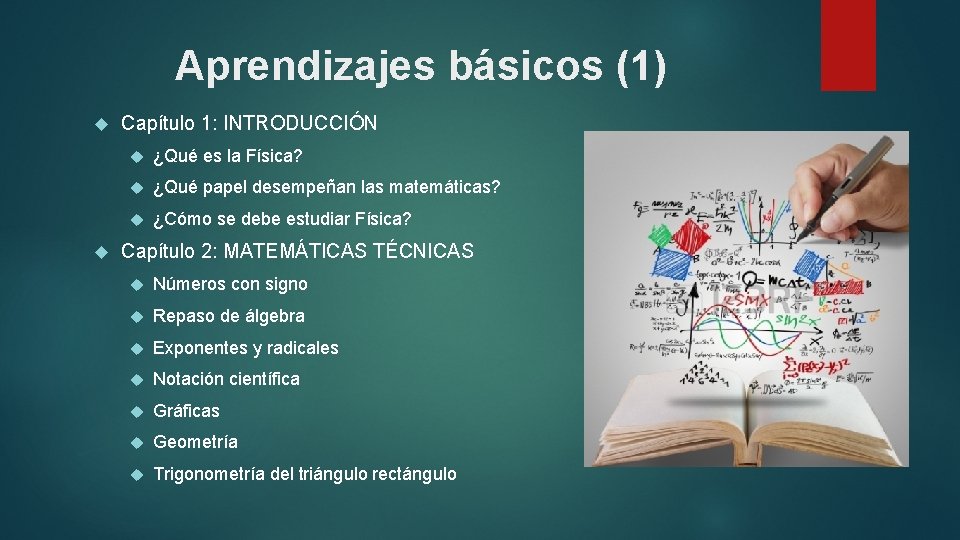 Aprendizajes básicos (1) Capítulo 1: INTRODUCCIÓN ¿Qué es la Física? ¿Qué papel desempeñan las