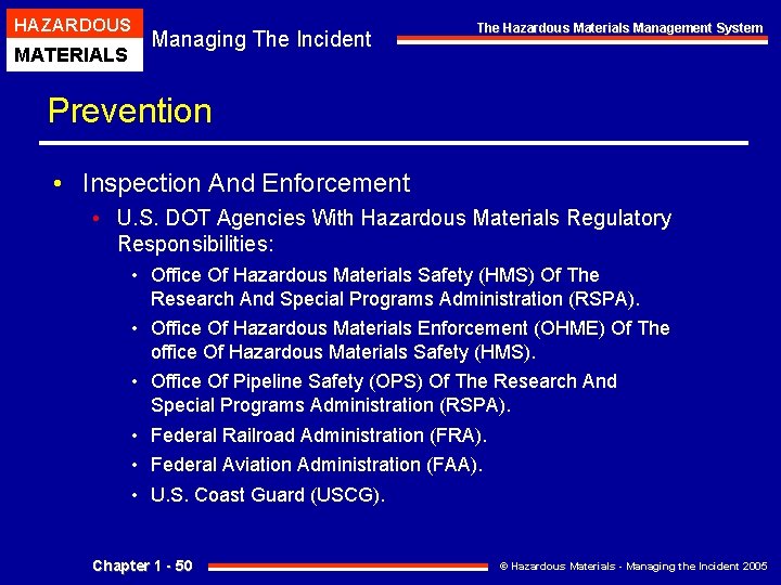 HAZARDOUS MATERIALS Managing The Incident The Hazardous Materials