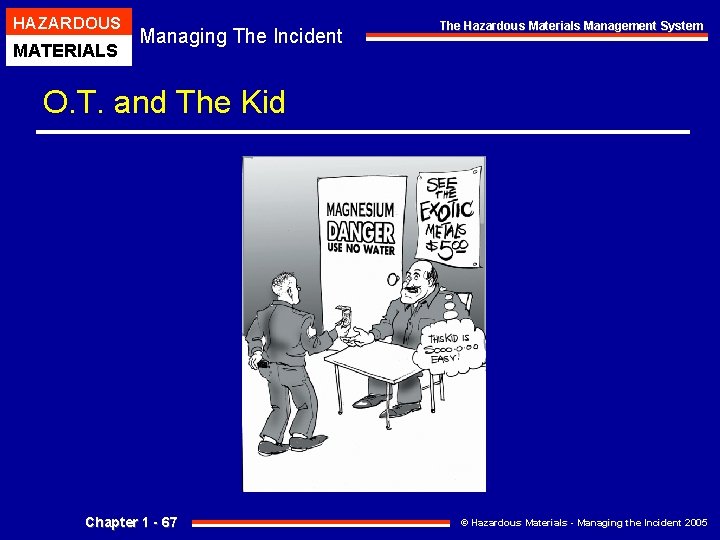 HAZARDOUS MATERIALS Managing The Incident The Hazardous Materials Management System O. T. and The HAZARDOUS MATERIALS Managing The Incident The Hazardous Materials Management System O. T. and The