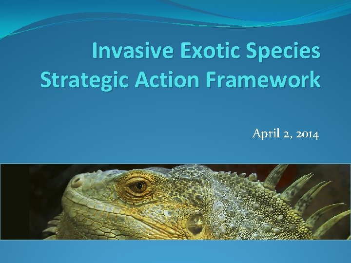 Invasive Exotic Species Strategic Action Framework April 2, 2014 