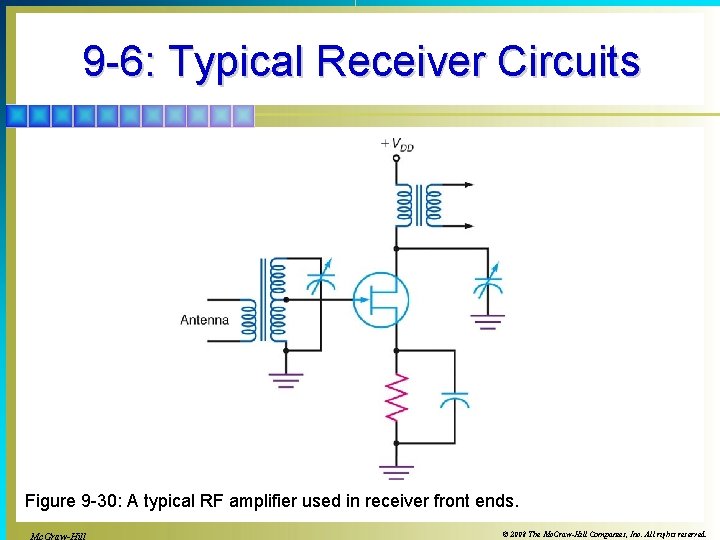 9 -6: Typical Receiver Circuits Figure 9 -30: A typical RF amplifier used in