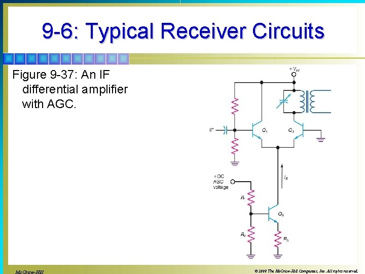 9 -6: Typical Receiver Circuits Figure 9 -37: An IF differential amplifier with AGC.