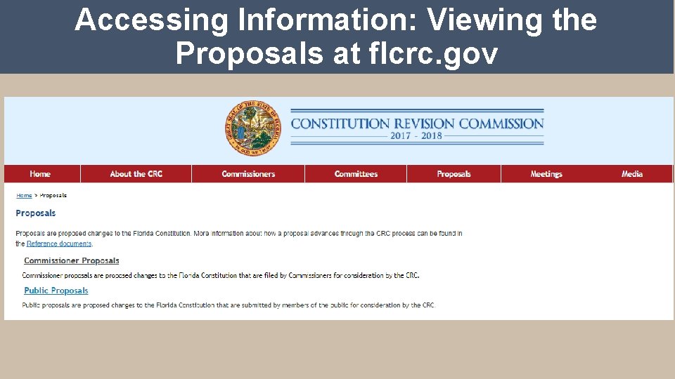 Accessing Information: Viewing the Proposals at flcrc. gov 