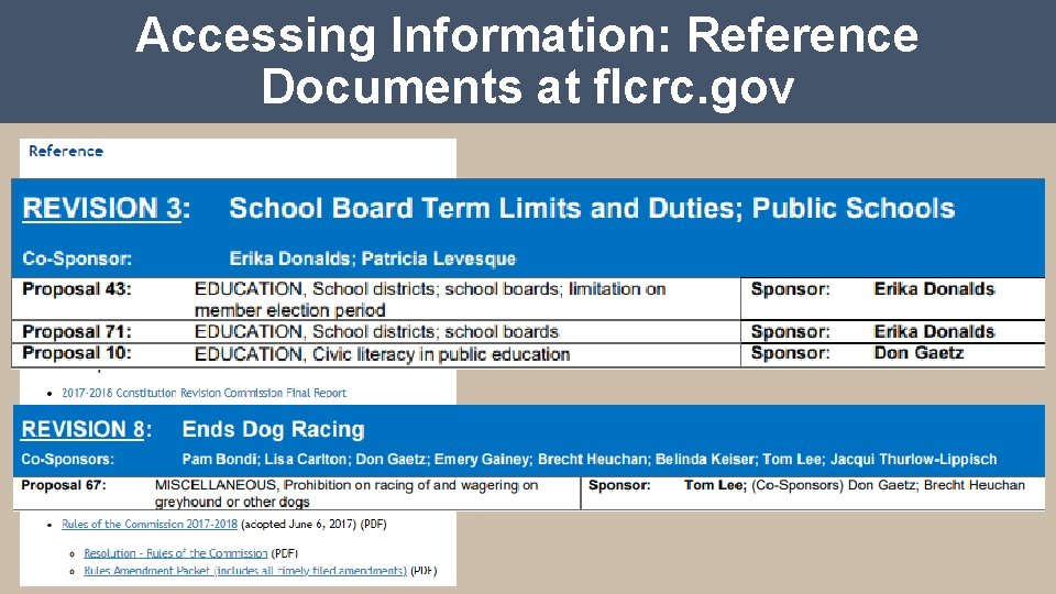 Accessing Information: Reference Documents at flcrc. gov 